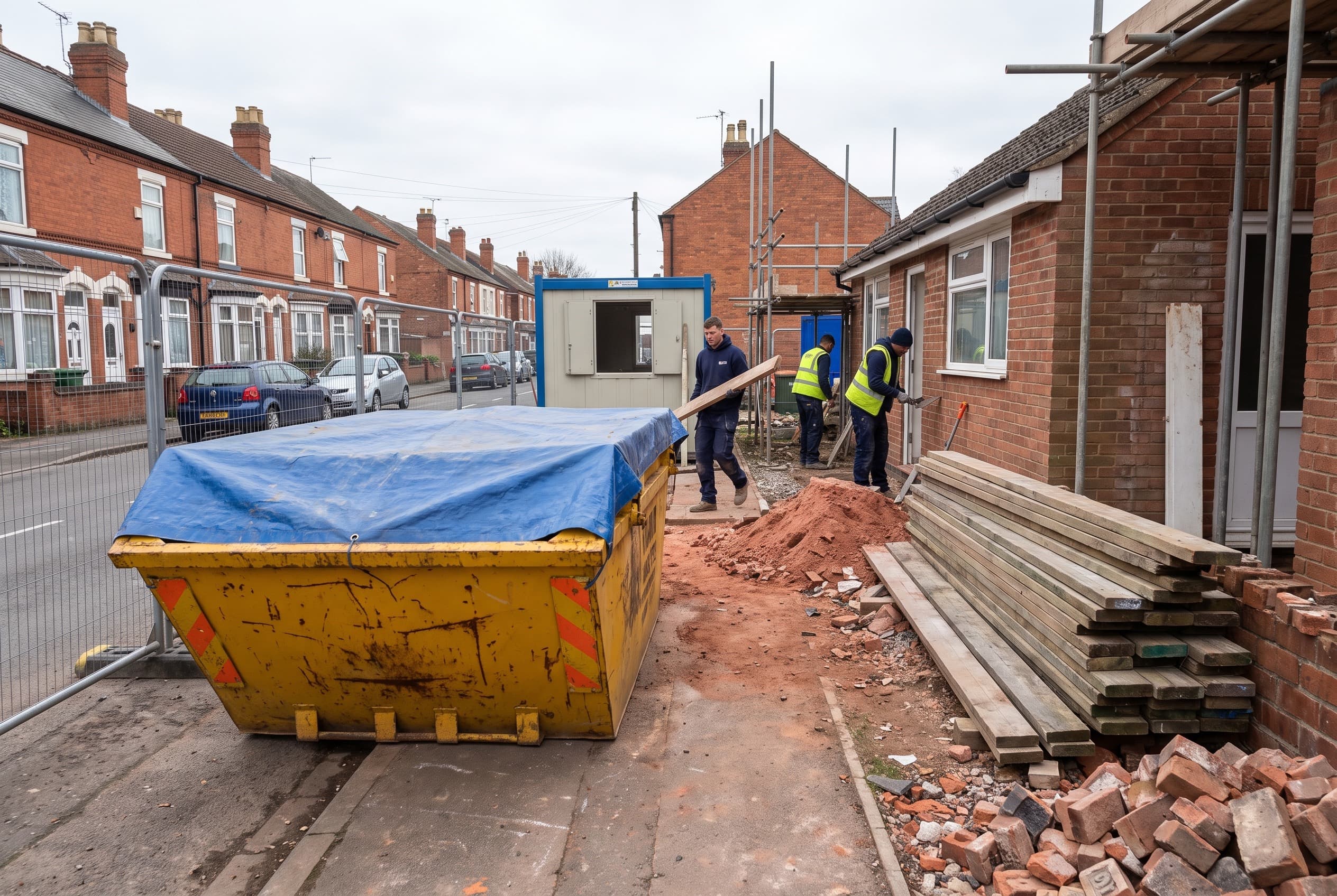 Skip on a local building site